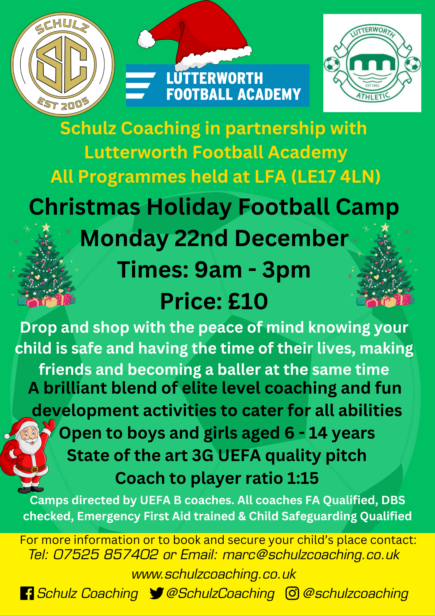 2025 Football Holiday Camp Schedule